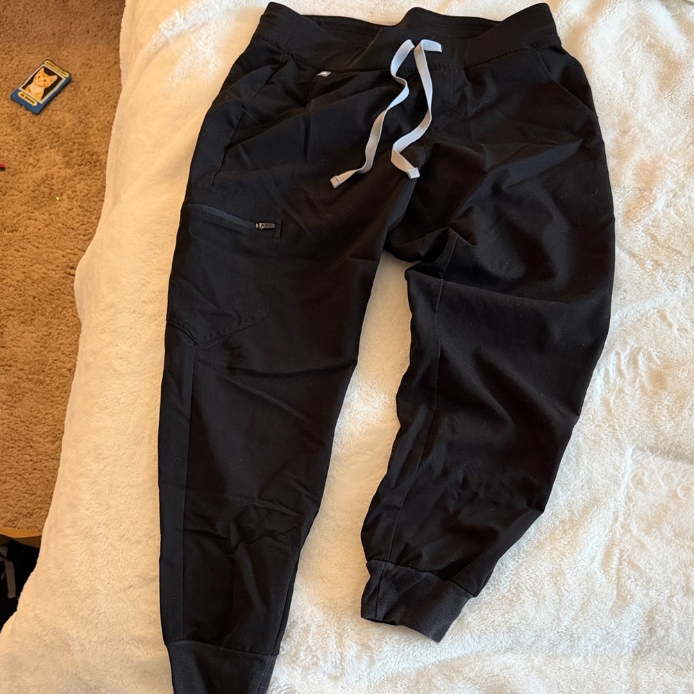 Figs Black Track Pants